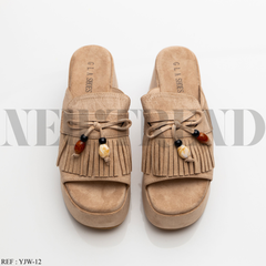 Mules Compensées YJW-12 Beige