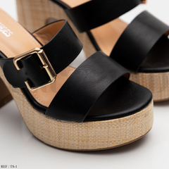 Mules à plateforme TS-1 Black
