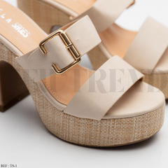 Mules à plateforme TS-1 Beige