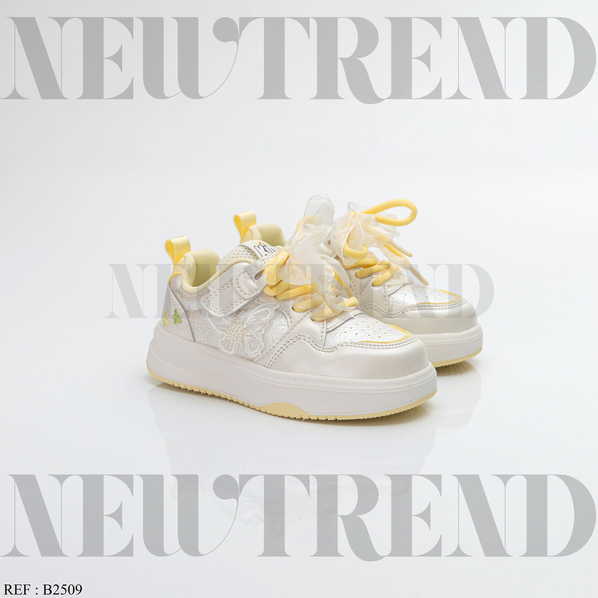 Baskets Fille B2509 White/Yellow