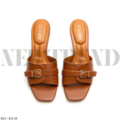 Mules à talon KN-28 Brown