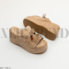 Mules Compensées YJW-12 Beige